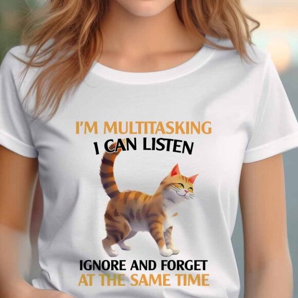 Generic Other - Cat Im Multitasking T-shirt I can listen Cat TShirt Cat Day Cat Lover Shirt
